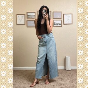 Threshold Light Blue Denim Skirt with Front Slit